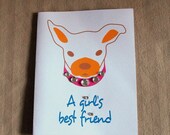 Dog and Diamonds Greeting Card