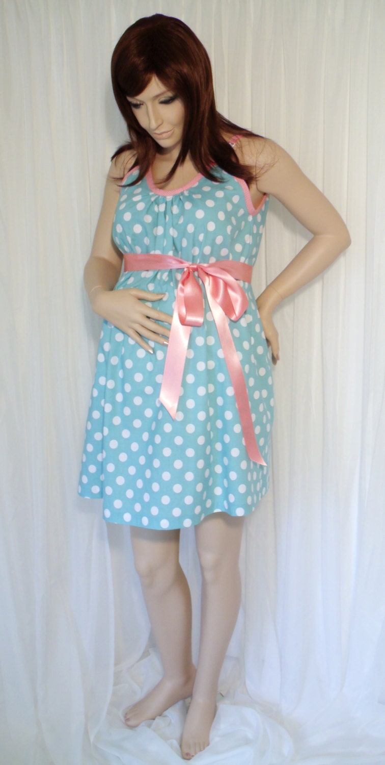 Aqua Maternity Hospital Gown, delivery nursing gown breastfeeding gown