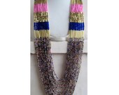 Multi Color Necklace/Statement Necklace/Long Necklace/Chunky Necklace/Bib Necklace/Beaded Necklace/Beaded Jewelry