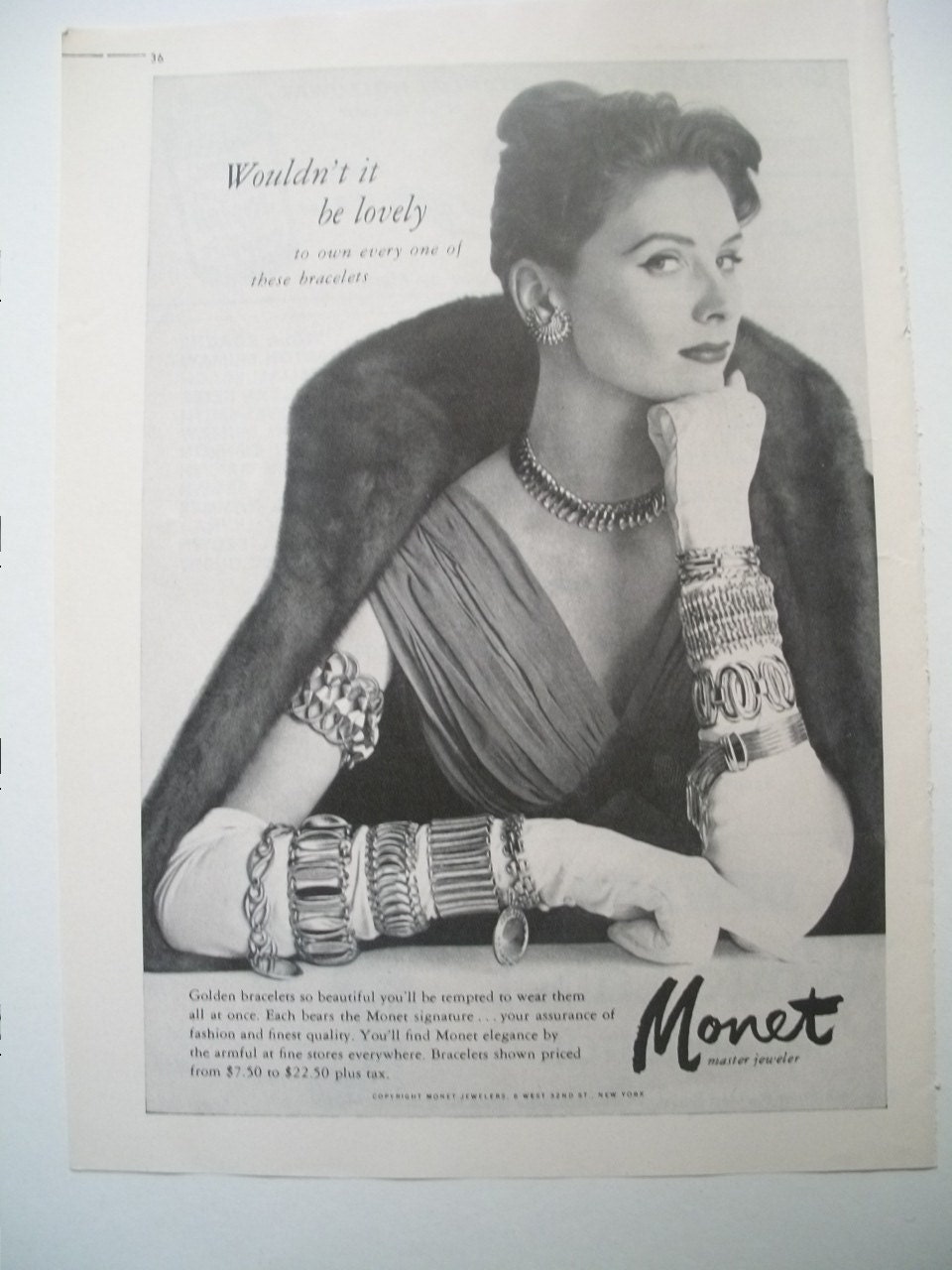 Vintage Monet Jewelry - Print Ad 1966