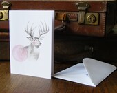 Rosy Stag Greeting Card