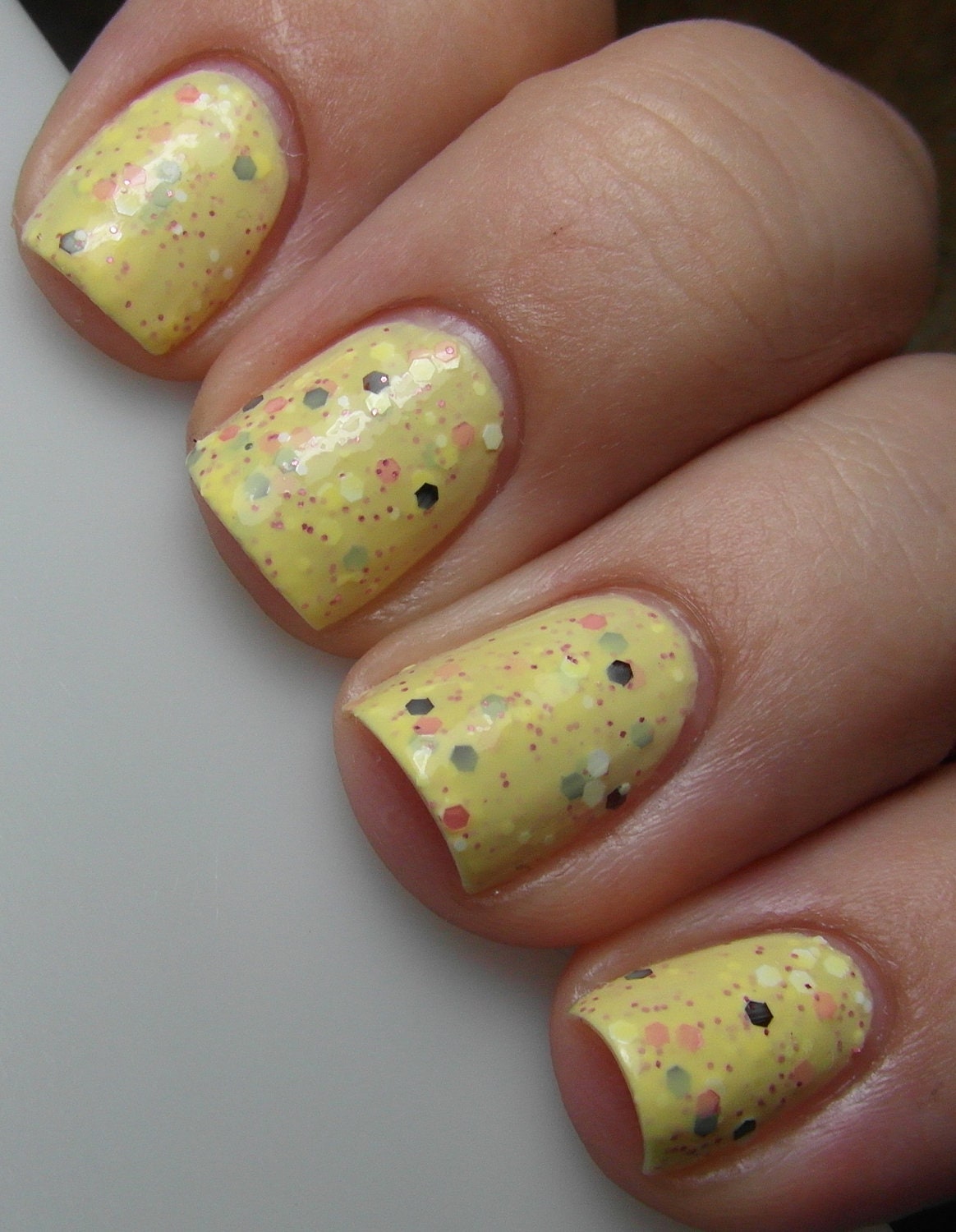 Banana Split Hand Mixed Glitter Nail Polish
