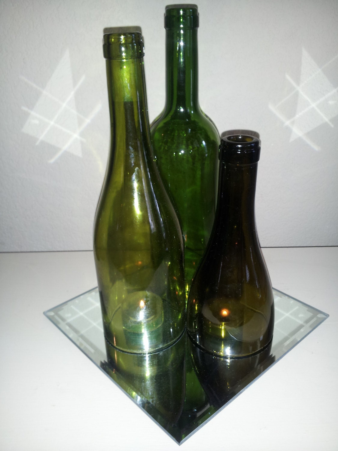 Hurricane Trio Wine Bottle Candle Covers