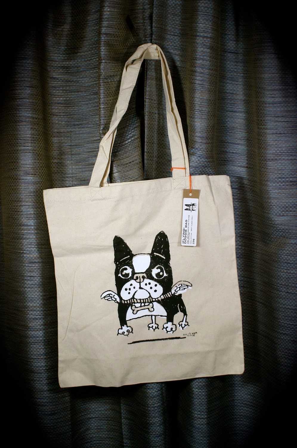 Flying Boston Terrier Shopper Tote Bag