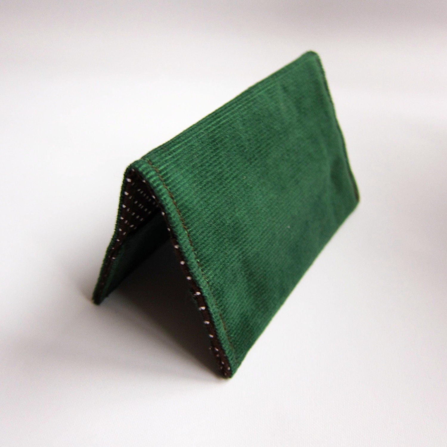 Green Corduroy Mens Mini Card Wallet
