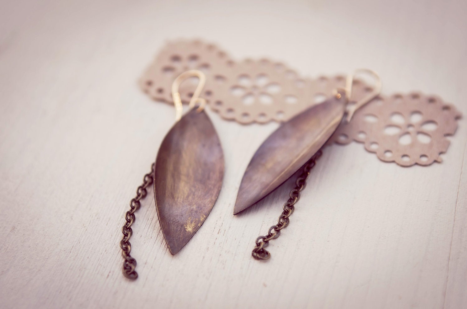 vintage petal earrings