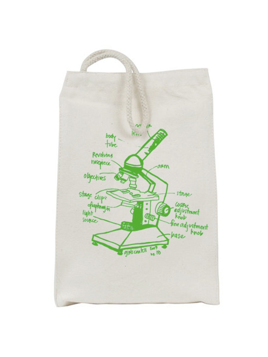 Microscope lunch bag - recycled cotton