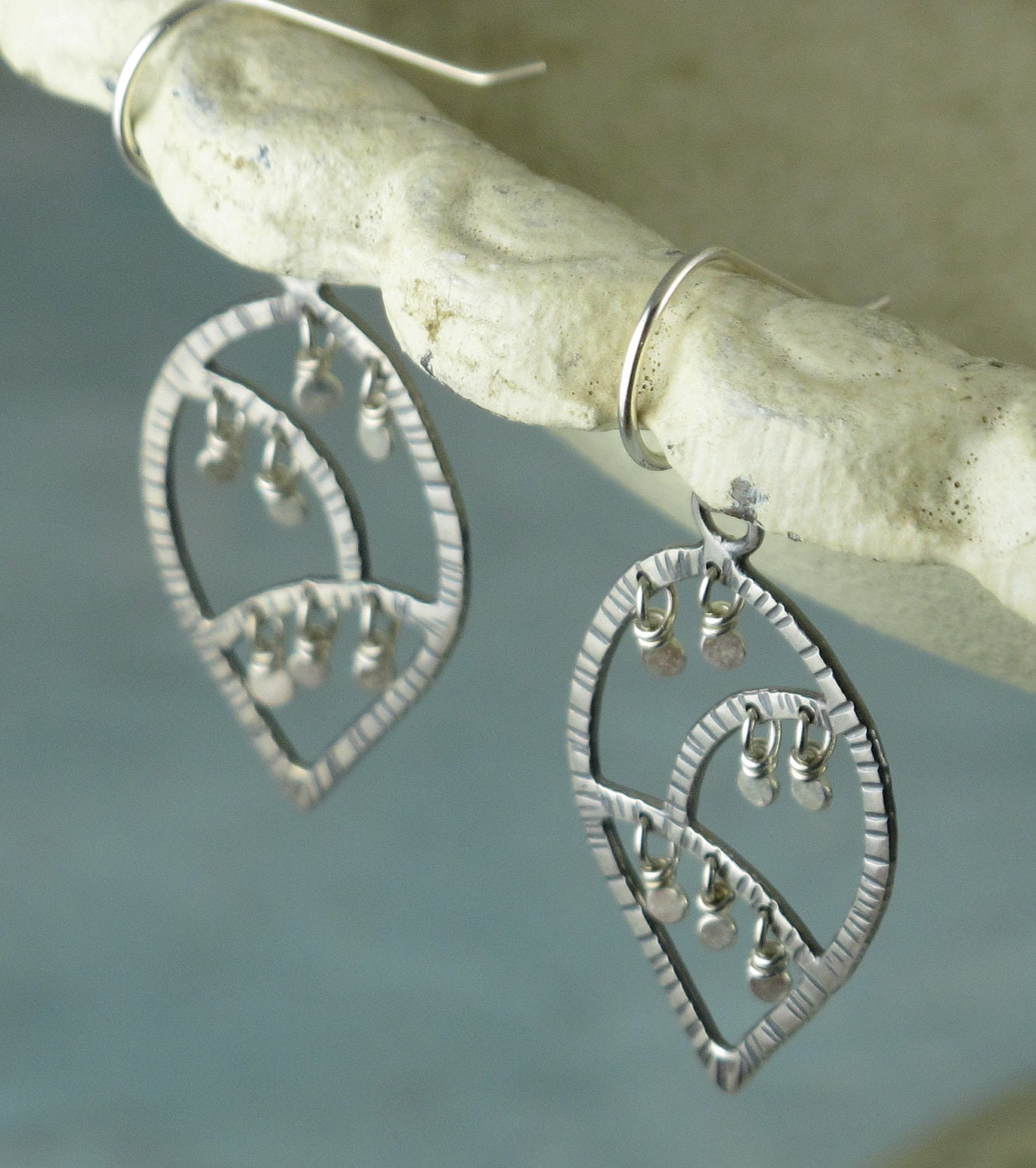 Dancing Leaves - sterling silver earrings by Kathryn Riechert
