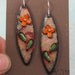 Flower Earrings - glass enamel on copper with sterling silver by Kathryn Riechert