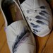 Limited Edition Custom TOMS Shoes - Dream Catcher and Feather on Natural