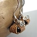 Earrings - sterling silver, vintage brass, scapolite, pyrite, moss aquamarine - Dreydl
