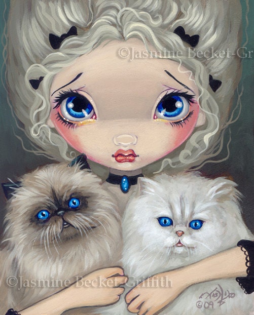 Two Fluffy Kitties cats fairy art print by Jasmine Becket-Griffith 8x10
