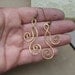 Brass Swirl Dangle Earrings - Dancing Double Swirl Curl Spirals - Metal Wire Jewelry - Women - Brass Earrings