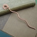 Simple Spiral Wavy Copper Hair Stick or Shawl Pin - Long Hair Accessory- Metal Hair Toy