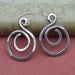 Swirl Hoop Earrings - Light Weight Aluminum Jewelry - Dangle Earrings - Hammered Metal Wire - Women, Teens