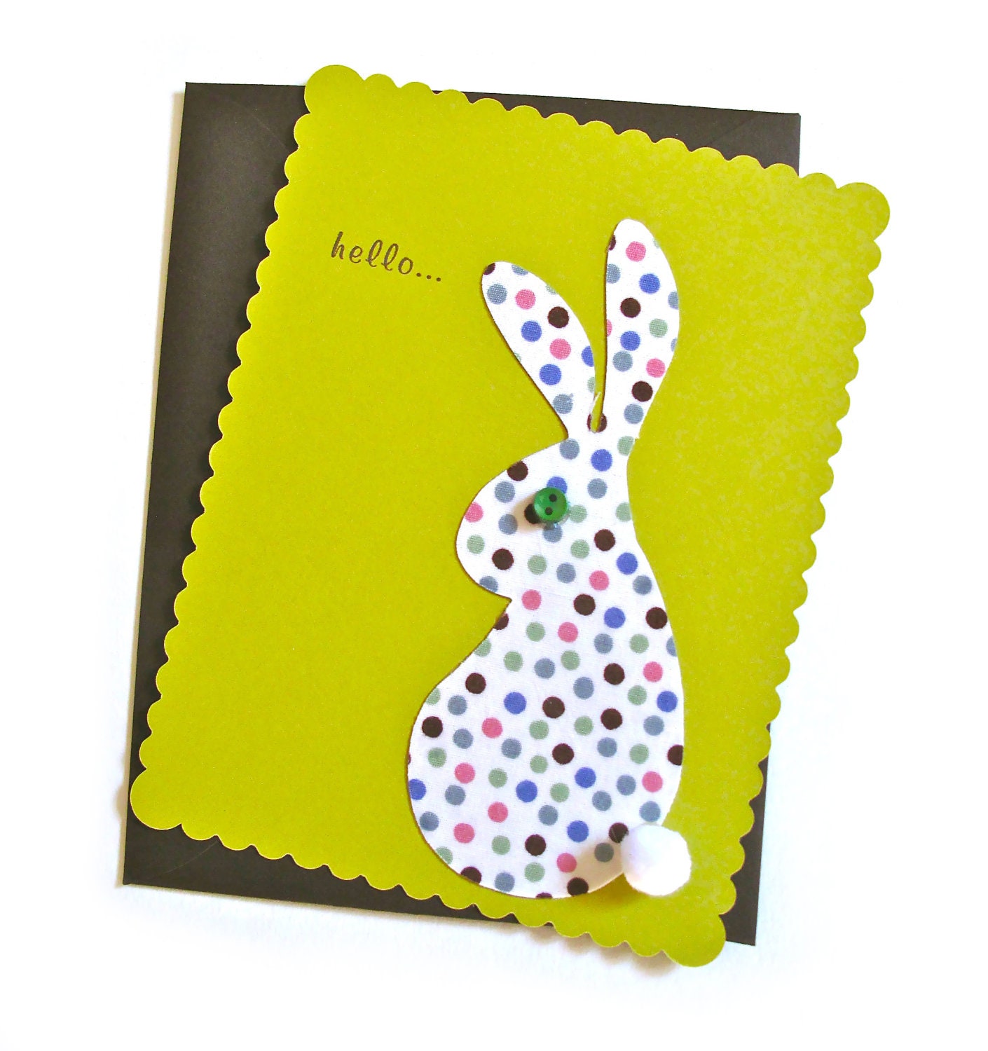 Hello Bunny Collage Notecard
