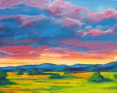 Sunset in Spring- Abstract, Huge Contemporary Acrylic on a Extra Large Canvas Commissioned Painting FREE SHIPPING by Patty Baker