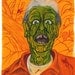 ORIGINAL  Zombie "Prisoner" 15x20 gouache painting by "Mordicai Sulk"