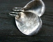 petal ... patterned silver earring