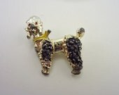 Vintage Gold Tone Poodle Brooch - Retro Dog Pin