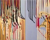 Original Paintings Abstract Acrylic Mixed Media Art Diptych by Aisyah Ang Size 20x40 inches