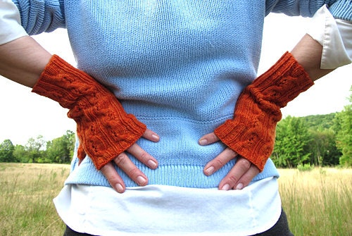 Fiery Searcher Fingerless Mitts Knitting Pattern