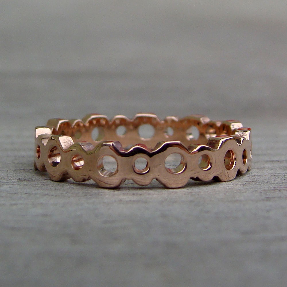 Recycled 14k Rose Gold Wedding Ring / Band - Eco-Friendly - Made to Order