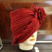 Crochet Hat Women Hat -  LAUREN Cloche Hat in Autumn Red with Flower - Womens Crochet Cloche Hat - Crochet Womens Hat - Custom Order
