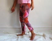 Yoga Leggings Pants Stripes in Pink and Orange for Girl sizes 6Months, 12Months, 2, 3, 4, 5, 6