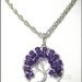 February Tree - Tree of Life Pendant in Amethyst Gemstone and Sterling Silver Wire Wrapped February Birthday Baby Gift for Her