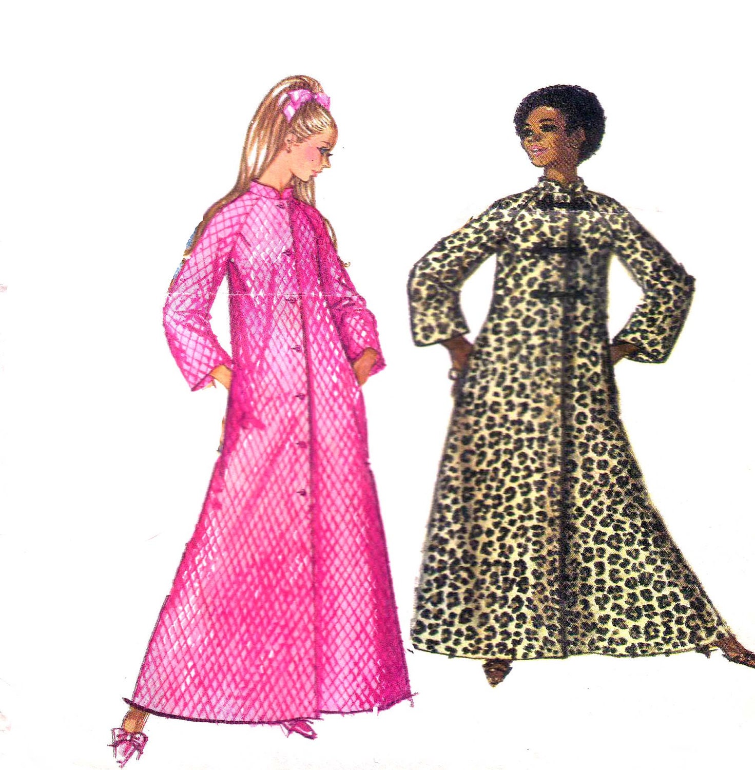 70s Long or Short Robe 40-31-42 XL Plus size