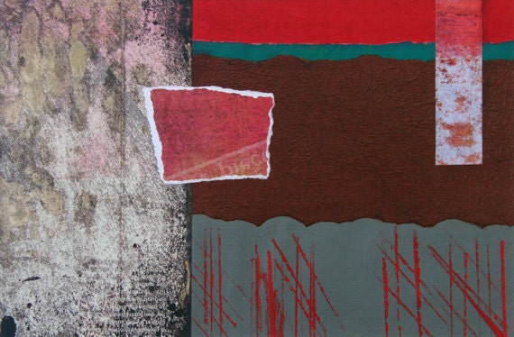 Inside Story - small abstract original colage