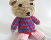Crochet Striped Teddy Bear
