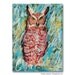SALE Free Shipping: Moss Green Owl Decor, Into the Blue Woods Box Print Reproduction on Wood