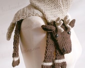Digital PDF Crochet Pattern for Reindeer Scarf - DIY Fashion Tutorial - Instant Download