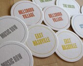 NASHVILLE Letterpress Neighborhood Coasters (Pack of 10)