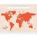 World Map & Pin Set - Orange - MOUNTED MAP