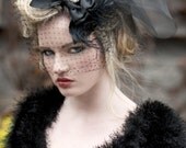 Hat - Black Feather Fascinator Headpiece