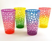 Pint Glasses - River Rocks - Set of 4 - Inlaid - Custom Painted and Etched Glassware