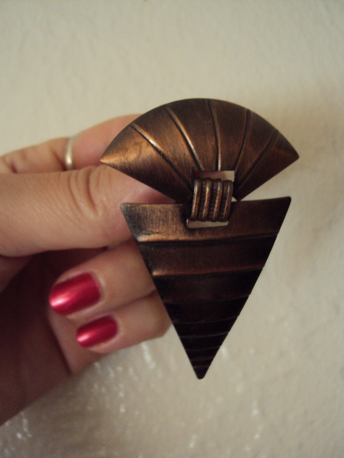 Vintage 80s New Old Stock Aztec Metal Earrings