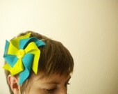 Colorful Felt Pinwheel Headbands with Buttons for Women or Children- Choose Metal or Plastic Headband- READY TO SHIP