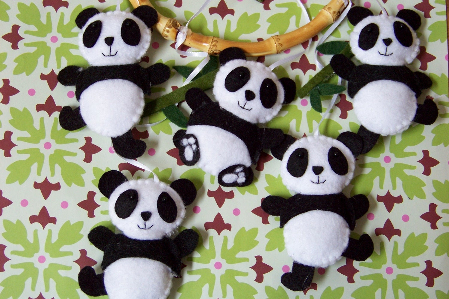 Baby Mobile - Baby Crib Mobile - Panda Mobile - Nursery Baby Room "Prancing Pandas" (You can pick your colors)