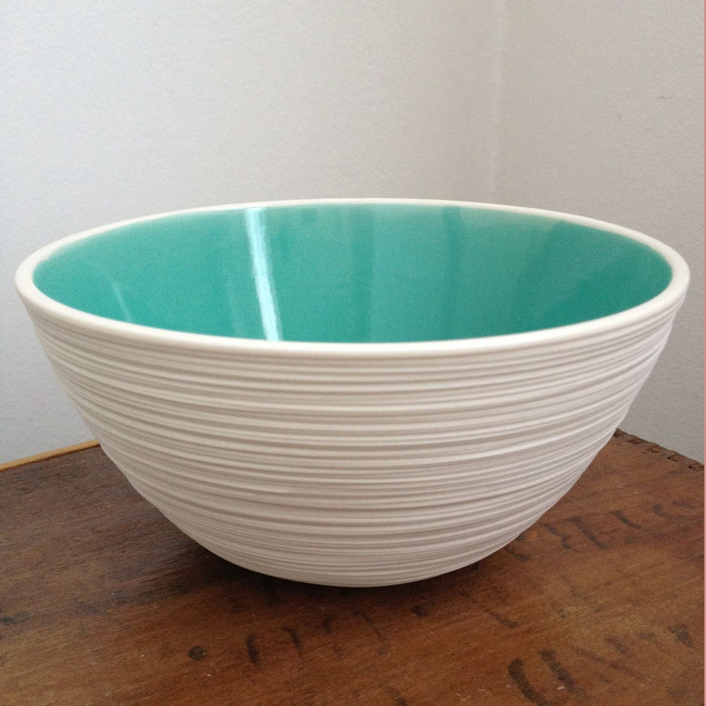 Bowl Turquoise - Groove Bowl in Turquoise