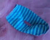Waldorf doll  Cotton Lycra tights Made to order any size you need....  Auqa stripe