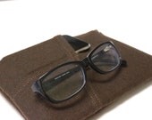 Men's New iPad 1 or 2 iPad mini Case Retina Display Tablet Cover Zipper External Pocket Handmade - Brown Wool