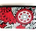 Large Zipper Pouch Clutch Bag Eco Friendly Padded Gadget Case -  NEW Red Garden