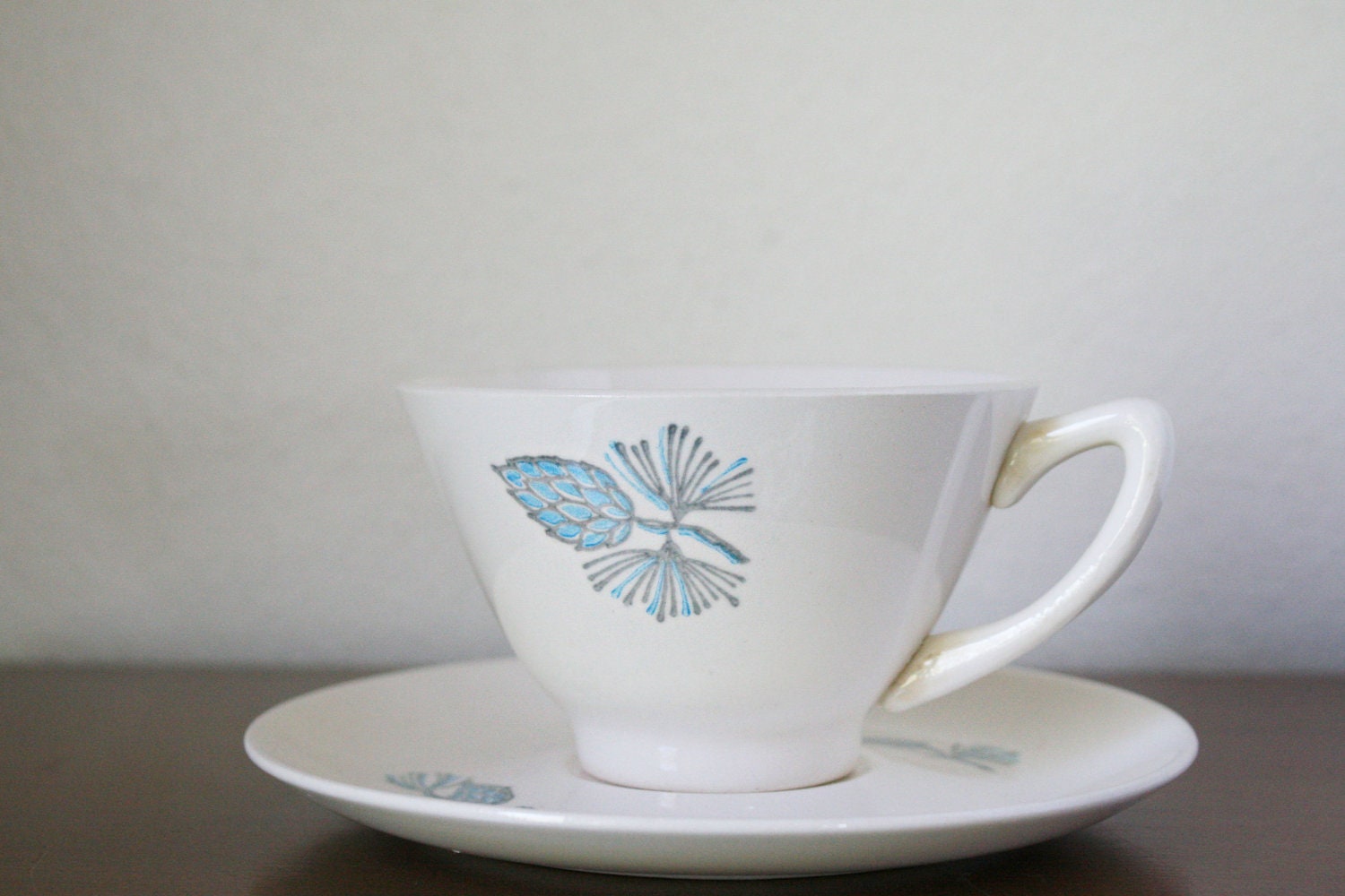 Vintage Marcrest Stetson "Blue Spruce" Tea Cups and Saucers.