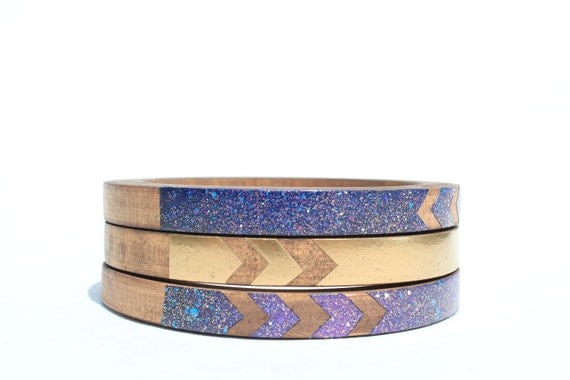Set of Skinny Bangles- Bat for Lashes.-XS-XL