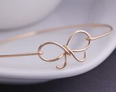 Gold Bow Bracelet, Bow Jewelry, Bangle Bracelet, Valentine's Day Gift, Bridesmaid Jewelry, Gold Bracelet
