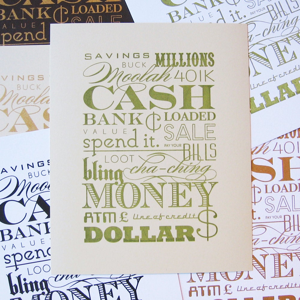 8x10 Cash Money Screen Print